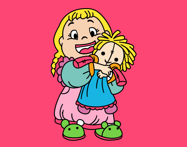 Little girl with her doll