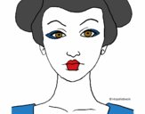 Coloring page Geisha face painted bytammiequin