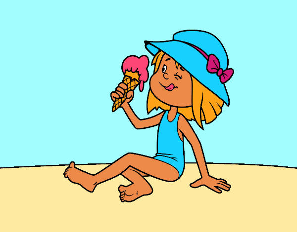 Little girl with ice-cream