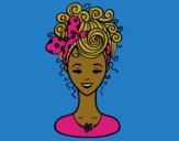 Coloring page Hairstyle with loop painted byCharlotte