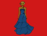 Coloring page Strapless wedding dress painted byCharlotte