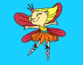 Coloring page Fairy with wings painted bymindella