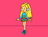 Coloring page Ice skater girl painted bymindella