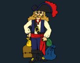Coloring page Pirate with sacks of gold painted byCharlotte