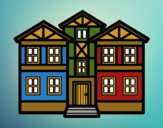 Coloring page Houses painted byMGapsis