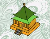 Coloring page Japanese residence painted byMGapsis