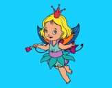 Coloring page Little magic fairy painted bymindella