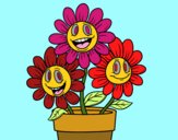 Coloring page Flower pot painted byBumblebee