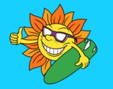 Coloring page Sun Surfer painted bymindella