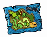 Coloring page Treasure map painted bycdhumphrey
