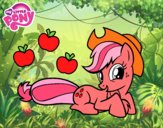 Coloring page Applejack and her apples painted byLexi882