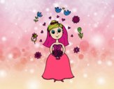 Coloring page Bride with flowers painted byGramanana4