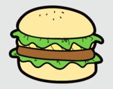 Coloring page Hamburger with lettuce painted byAnia