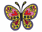 Coloring page Butterfly mandala painted byOompa2069