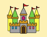 Coloring page Fantastic castle painted byAnia