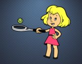 Coloring page Girl with racket painted byTaylor
