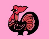 Coloring page Rooster Sign painted byJijicream