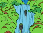 Coloring page Waterfall painted byJijicream