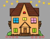 Coloring page House with balconies painted byAnia