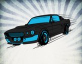 Coloring page Mustang retro style painted byjayjay