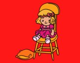 Coloring page Seated Doll painted bysumu