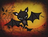Coloring page A Halloween bat painted byJayney