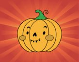 Coloring page Halloween pumpkin sympathetic painted byWoolglet
