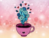 Coloring page Kawaii cup of coffee painted bywequix