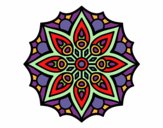 Coloring page Mandala simple symmetry  painted byWoolglet