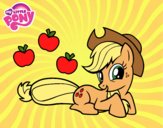 Coloring page Applejack and her apples painted byJijicream