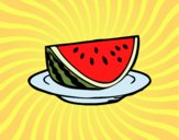 Coloring page Bowl of watermelon painted byJijicream
