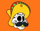 Mexican skull with moustache