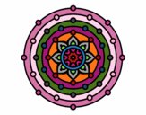 Coloring page Mandala solar system painted bycolors 