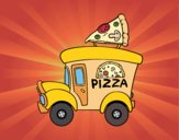 Coloring page Pizza food truck painted byJijicream