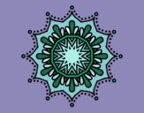 Coloring page Snow flower mandala painted bycolors 