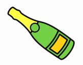 Coloring page Champagne bottle painted byALAN