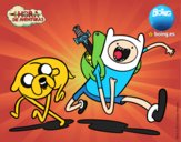 Coloring page Finn and Jake painted byTroy