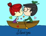 Kiss on a boat