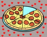 Coloring page Pepperoni pizza painted byAnia