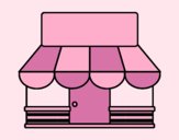 Shop with awning