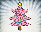 Coloring page Decorated Christmas tree painted byAlexi