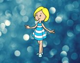 Coloring page Girl with short dress painted byAlexi