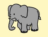 Coloring page Baby elephant painted byAnia