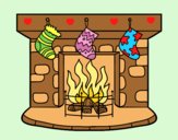 Coloring page Christmas chimney painted byAnia