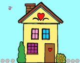 Coloring page House with hearts painted byAnia