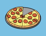 Coloring page Italian pizza painted byAnia