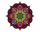 Coloring page Mandala open eyes painted bycristina