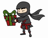 Ninja with present