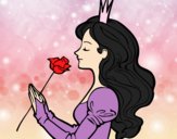 Coloring page Princess and rose painted byAnia
