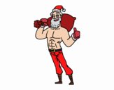 Coloring page Strong Santa Claus painted bycecy